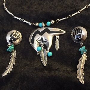 SW Bear Necklace and earring set